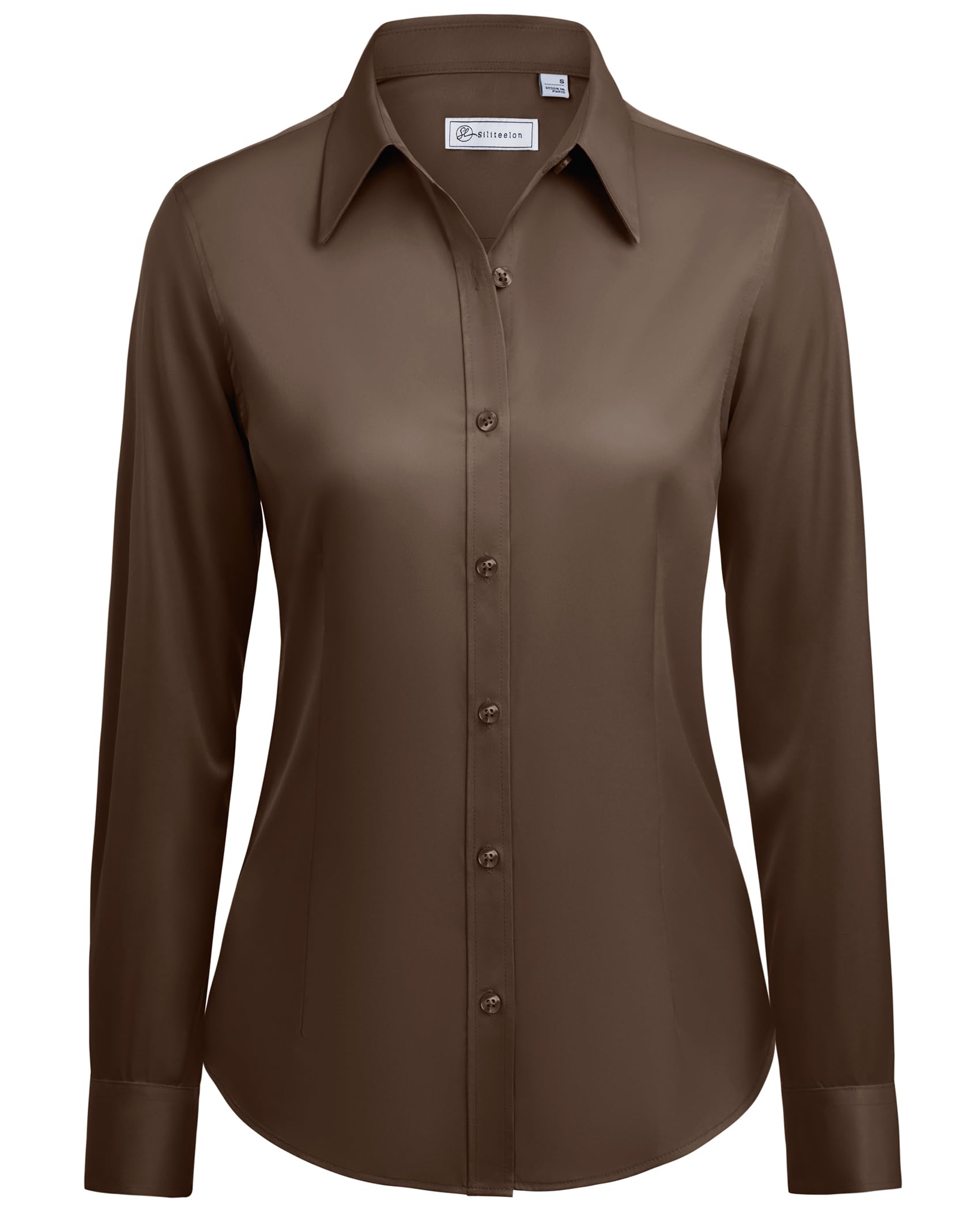 siliteelon Button Down Shirts for Women: Wrinkle Free Long Sleeve Classic Fit Co