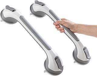 TAILI Grab Bars for Shower,Suction Shower Handles Rails,2 Pack,16.8",Grey | safety for bathtubs,toilet,elderly&seniors,bathroom grip bar heavy duty handrails,no drilling removable waterproof,G9