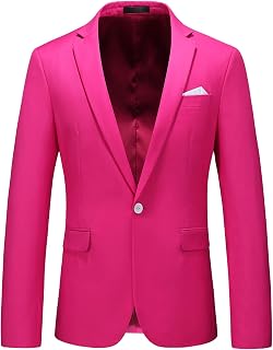 MOGU Men's Jacket with Single Button Lapel Blazer for Men Slim Fit Modern Classic Fashion