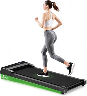 Walking Pad Treadmill with 5% Incline - Under Desk Running Machine Mat Pads for Home Office Portable Small Compact Quiet Flat Indoor Magnetic Lightweight Electric Treadmills Remote Control
