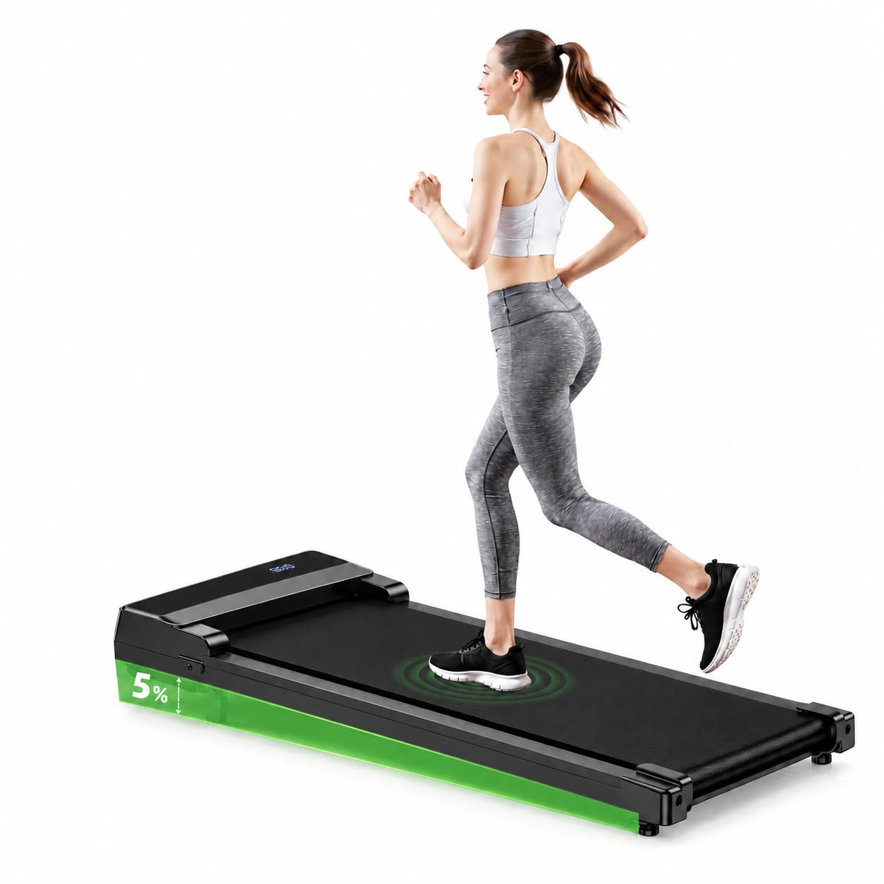 Walking Pad Treadmill with 5% Incline - Under Desk Running Machine Mat Pads for 