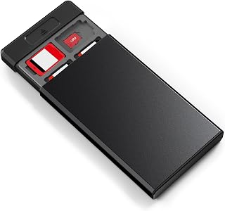 HEIYING Switch Game Card Case for Switch/Switch OLED/Switch Lite Game Card or Micro SD Memory Card, Metal Switch Game Holder with 20 Game Card Slots and 20 Micro SD Card Slots. (Black)