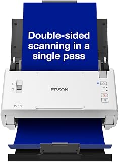 WorkForce DS-410 A4 compact sheet-fed scanner |50-sheet ADF| Epson's Document Capture Pro software | 26ppm | 600 Dpi |Up to 209gsm | USB
