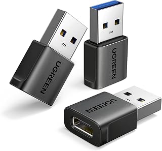 UGREEN 10Gbps USB C Adapter to USB, USB C Female to A Male (Pack of 3) | USB A to USB C Adapter Compatible with iPhone 17 Series, iPad Air/Pro, Galaxy S26/S25 Series, Card Reader, SSD, Laptop