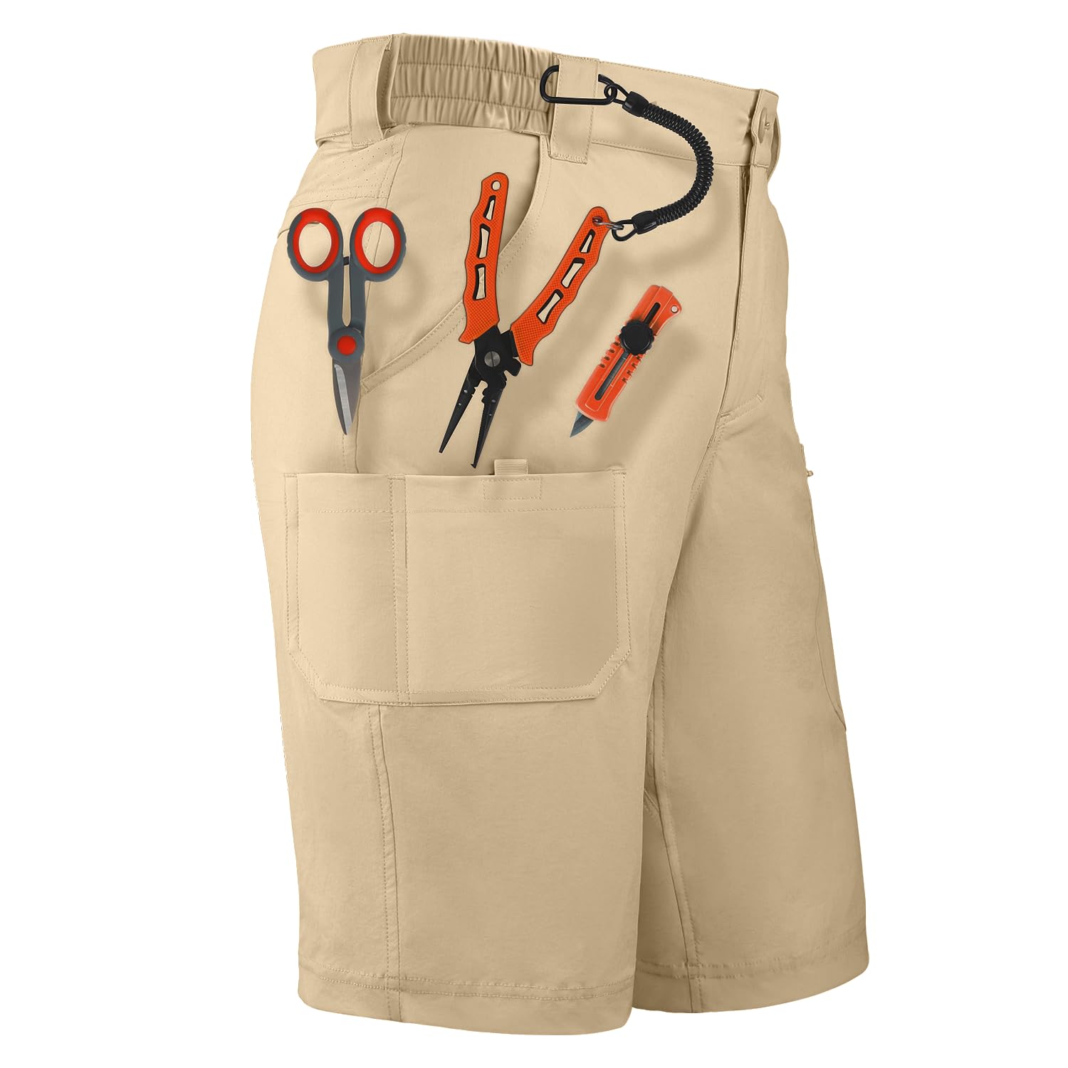 Palmyth Men's Fishing Short Quick Dry 10.5" UPF 50+ Cargo Shorts