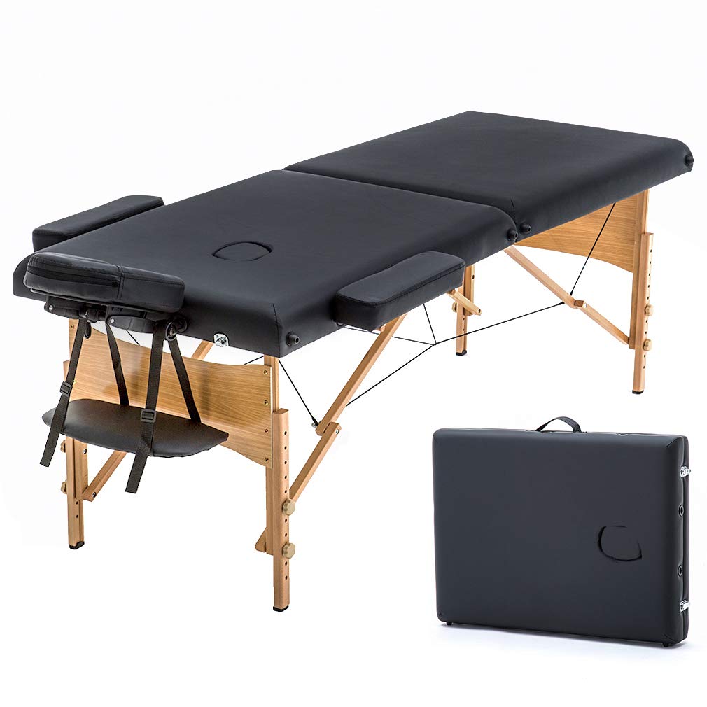 BestMassage Massage Bed Portable Folding Massage Table 22" Wide,Black | | 2-Fold