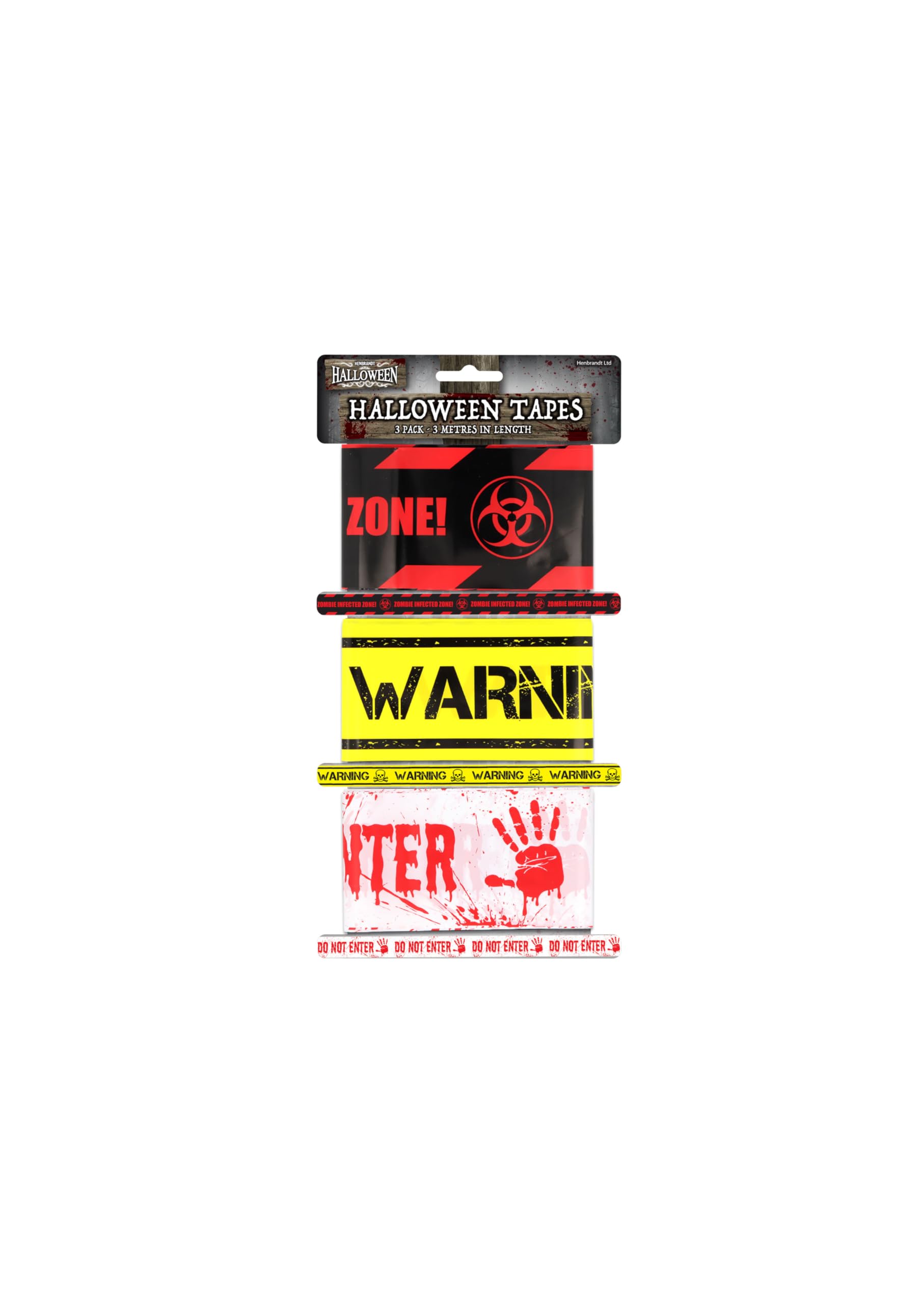 HENBRANDT Halloween Warning Tape Set - Zombie Infected Zone Decorations, Horror 