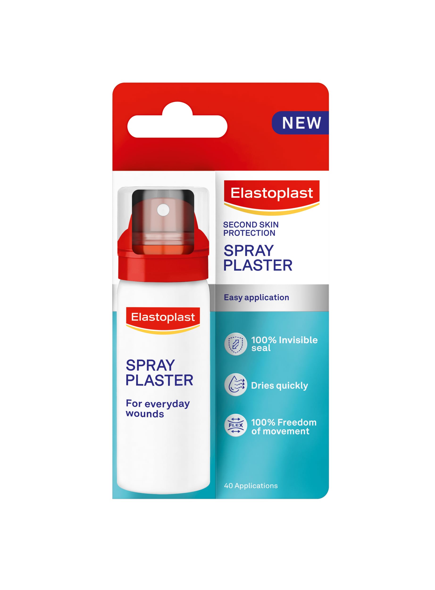 Elastoplast Spray Plaster for Wounds (40ml), Quick-Drying and Easy to Apply on E