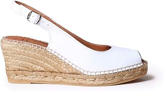TONI PONS CROACIA - Women's Peep Toe Style Wedge Espadrille in Leather.