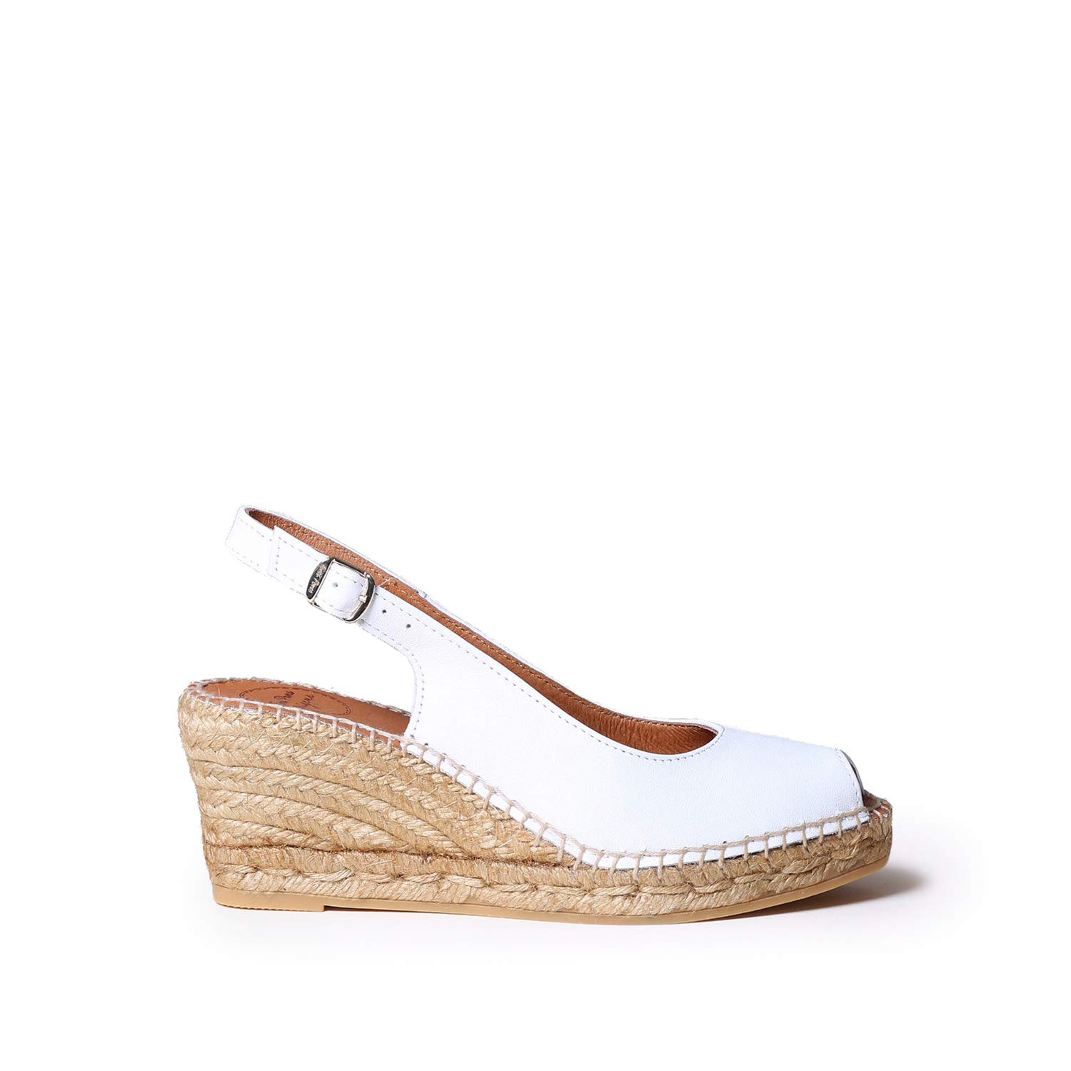 TONI PONS CROACIA - Women's Peep Toe Style Wedge Espadrille in Leather.