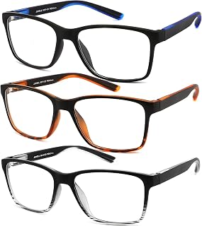 Men's Reading Glasses with Blue Light Filter Full Rim Frame Pack of