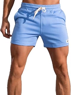 メンズ 12.7/17.8/8インチ コットンショーツ メンズ スウェットアスレチックショーツ メンズ ジム ワークエット ショートパンツ ポケット付き