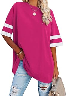 Ebifin Women's Oversized T-Shirt Crew Neck Short Sleeve Tops