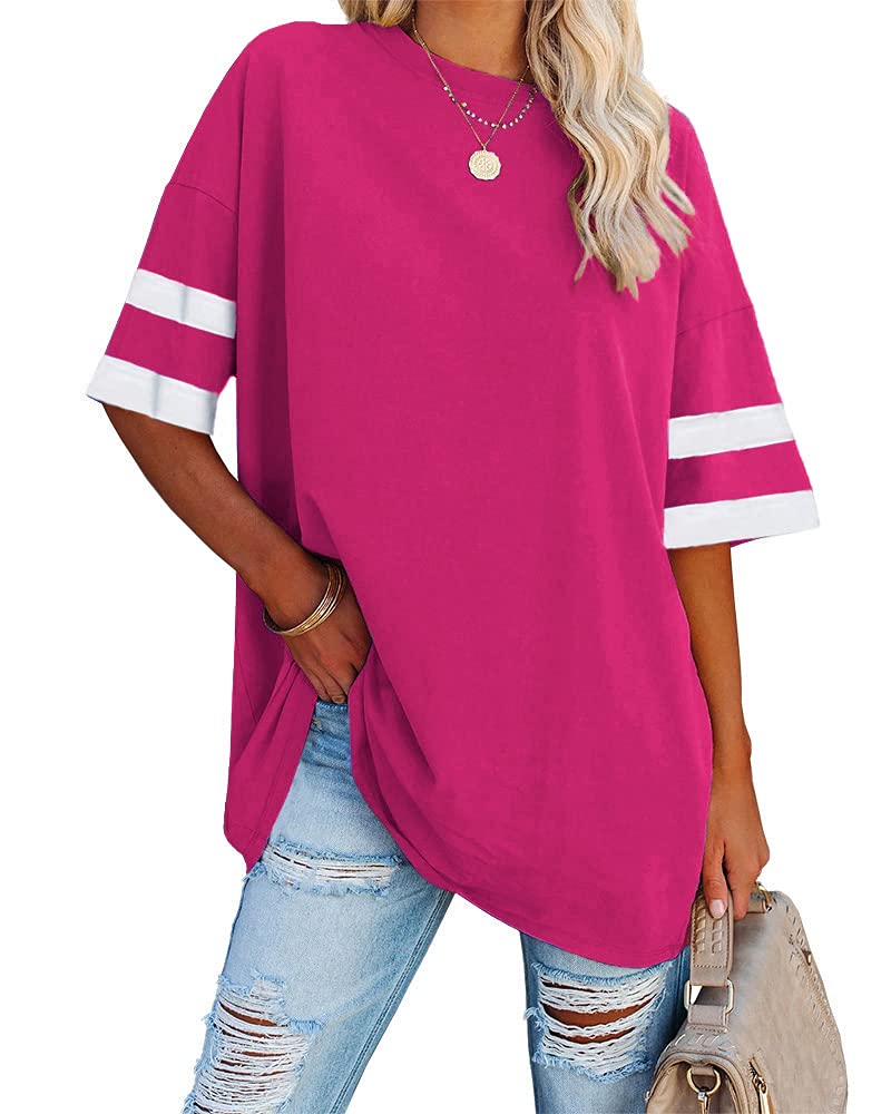 Ebifin Women's Oversized T-Shirt Crew Neck Short Sleeve Tops