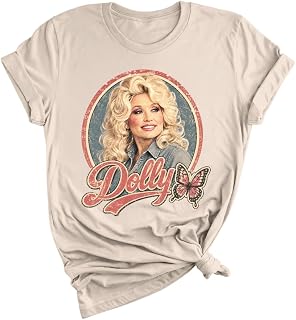 Dolly Legend Parton Shirt for Women, Memorial Butterfly Retro Country Music Tee