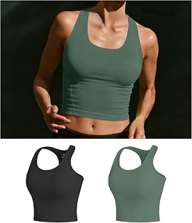 Women Sports Tank Tops Sleeveless Racerback Yoga Workout Seamless Yoga Tank Tops