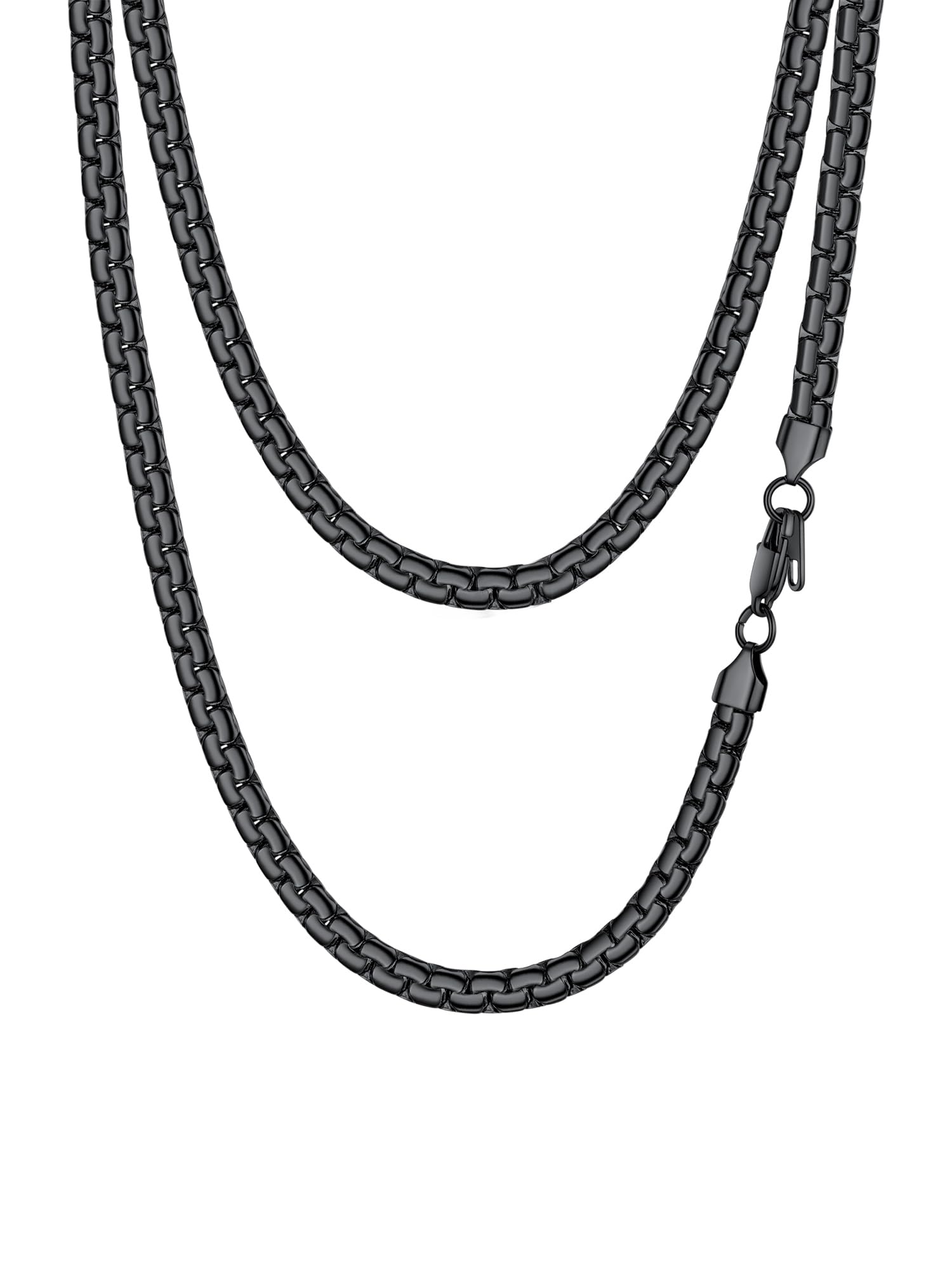 PROSTEEL Flat Venetian Chain Stainless Steel 2/4/6/8 mm Width Men's Necklace Cha