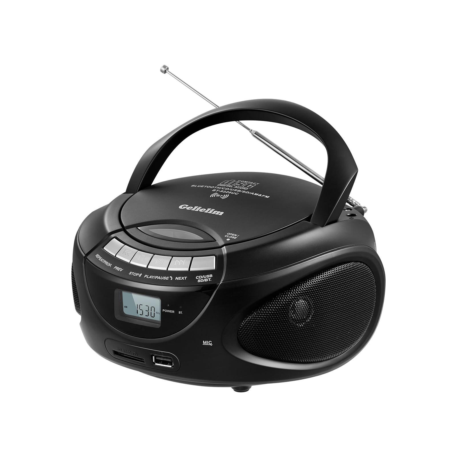 Gelielim Portable CD Players for Home, CD Boombox with AM/FM Stereo Radio, Bluet