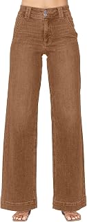 Astylish Jeans da donna a gamba larga a vita alta elasticizzato gamba dritta jeans larghi alla moda 2025 pantaloni in denim con tasche oblique