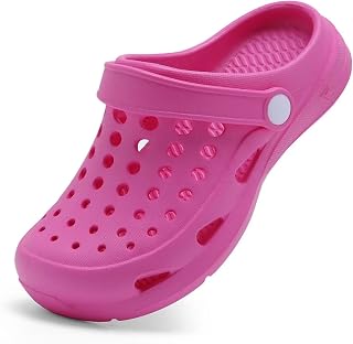 Cubufly Zoccoli da giardino per bambini, scarpe da acqua per bambini per interni ed esterni (Toddler/bambini/ragazzi/ragazzi), Rosso rosato, 12-13 Little Kid
