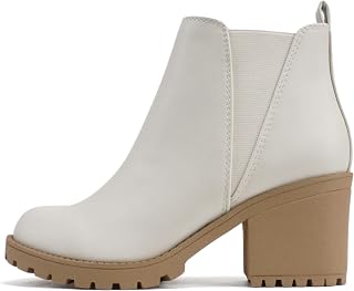 Soda Womens Casual Almond Toe Sole Chunky Heel Ankle Boots