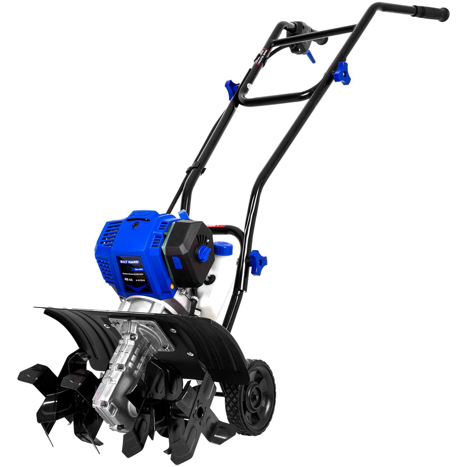 BILT HARD 46cc 4-Cycle 1.9HP Gas Powered Tiller Cultivator - 16" Heavy-Duty Stee