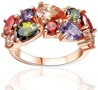 Fancy Bright Colorful Zirconia Finger Rings for Women Engagement Party Accessories Jewelry