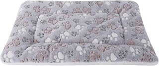 Dog Bed Mattress Multipurpose Machine Washable Puppy Mat Cushions for Small/Medium/Large Dogs and Cat Cages XZ006 (79 * 60 CM, Grey Paw)