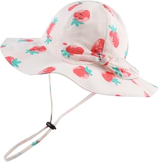 Zsedrut Bow Baby Girls Cotton Hat Summer Sun Cap Infant Toddler Wide Brim Girl Beach Hat