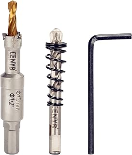 1/2" (13mm) Tungsten Carbide Tipped Hole Saw with 2Pcs Titanium-Plated Pilot Drill Bits for Hard Metal,Stainless Steel,Iron,Aluminum Alloy,Wood and Plastic