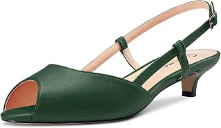 Castamere Women's Stockings Kitten Heel Open Toe Slip-on Slingback Sandals Casual Dress 3CM Heels
