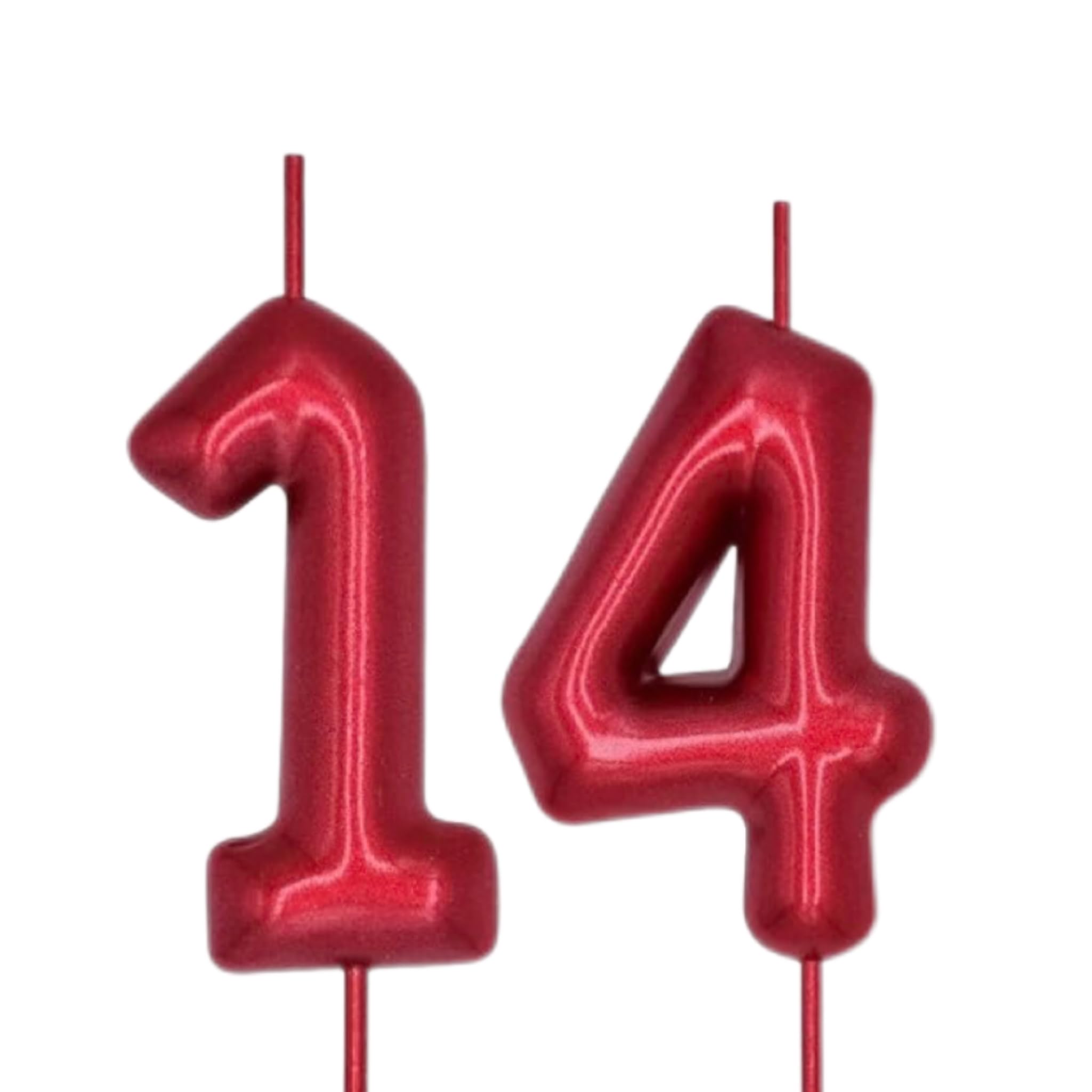 Red 14th Birthday Number Candles,Birthday Candles for Cake,Red Number for Cake T
