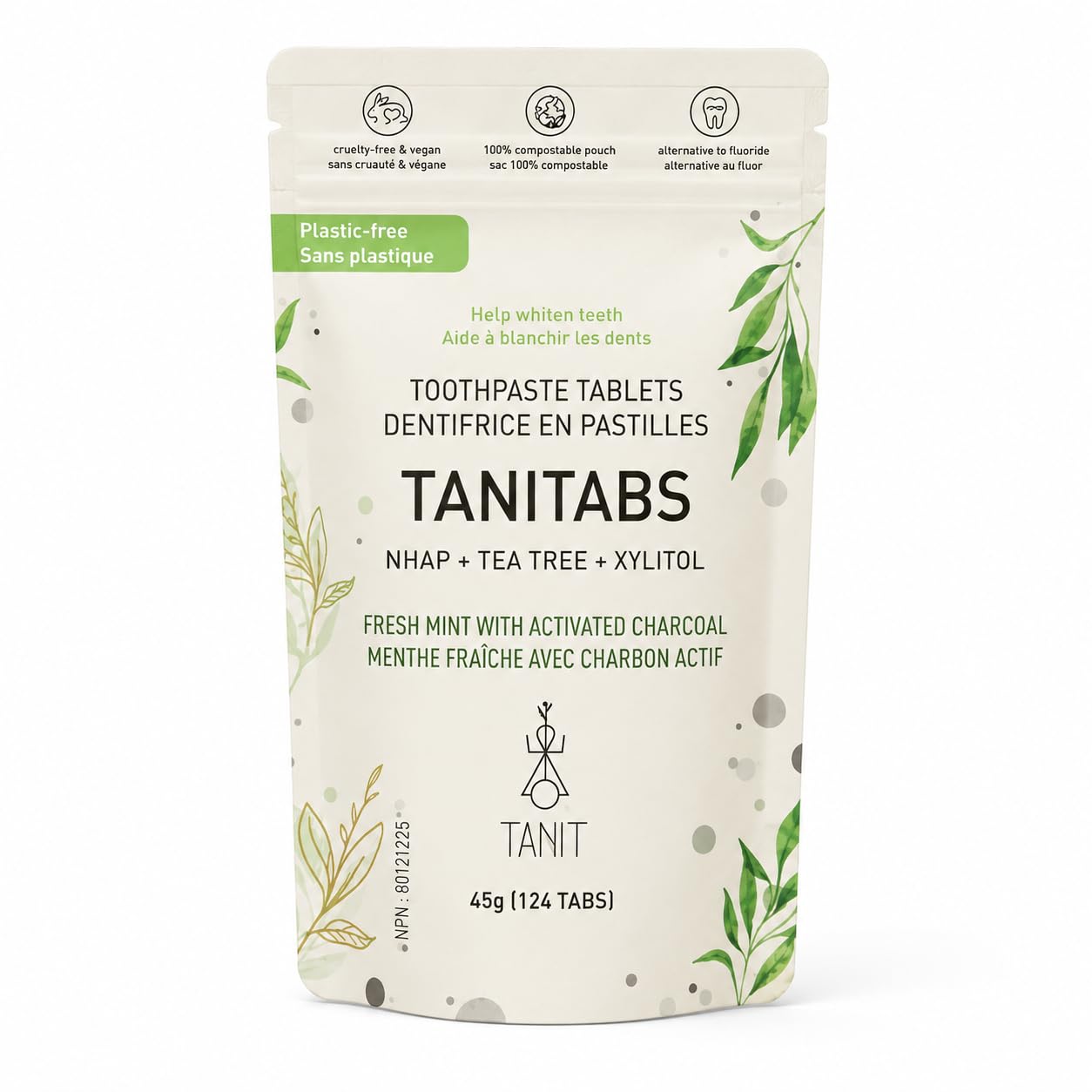 TANIT Fresh Mint Toothpaste Tablets - Natural, Eco-Friendly, Zero-Waste Oral cle