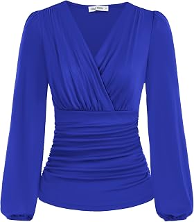 GRACE KARIN Shiny Shirt for Women Short Sleeve Elegant Sequin Shirt Tunic