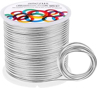 Anezus 12 Gauge Aluminum Wire 100 Feet - 2mm Metal Armature Bendable Sculpting Wire for Crafts, Wreath Making, Jewelry Making, Beading, Floral (Silver)