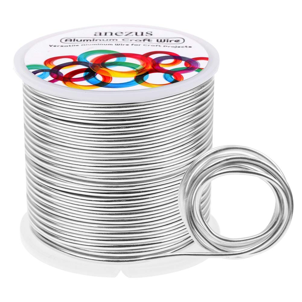 Anezus 12 Gauge Aluminum Wire 100 Feet - 2mm Metal Armature Bendable Sculpting W