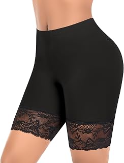 YARRCO Women's Flat Tummy High Waist Compression Shaping Underwear Seamless Underwear, Black-Lace, M