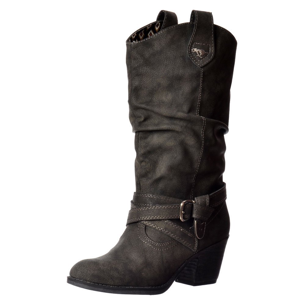 Rocket Dog Women's Sidestep Cowboy Boots, Grey Black Ag7, 7 UK