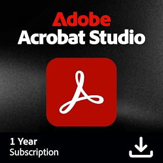 Adobe Acrobat Studio | 12-Month Subscription | AI Assistant, PDF Spaces & Adobe Express Premium | Edit, Convert & Sign PDFs | PC/Mac/Web | Download Code