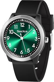 SOCICO Children's Analogue Watch Boys Girls 5ATM/50M Waterproof Watch Silicone Strap Easy Read Kids Quartz Minimalist Watches for 9-18 Years
