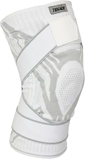 Tenace BJJ Knee Brace – Compression Knee Pad with Side Stabilizers & Gel Pad for Grappling, Jiu Jitsu, MMA, Wrestling, Judo & Muay Thai (1, White, XX-Large)