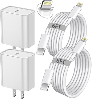 iPhone Fast Charger, iPhone Charger Fast Charging 2Pack PD 6FT Type C Quick USB C to Lightning Cable Cord Fast Charger iPhoneUSB C Wall Block Plug for iPhone14 13 12 11 Pro Max XR XS X, iPad, AirPods
