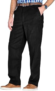 Chums | Men | Elastic Waist Corduroy Pants |, Black, 46W / 31L