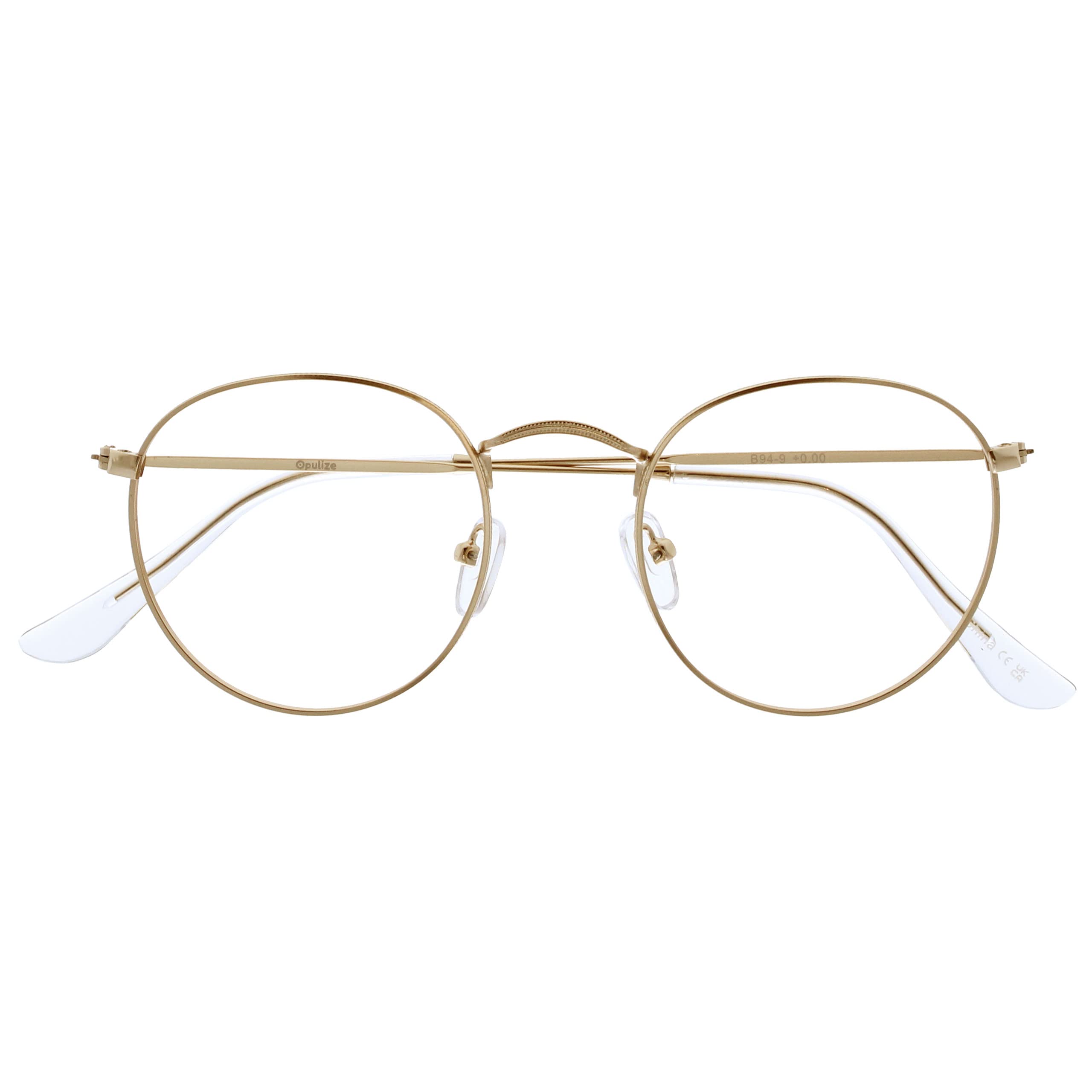 OPULIZE SOL Reading Glasses with Blue Light Blocking for Women and Men, Round Me
