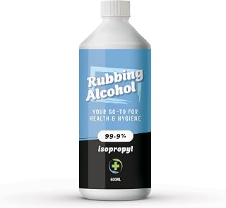 Rubbing Alcohol 500ml – 99% Pure Isopropanol IPA for Cleaning, Medical Use, Electronics, Glass, De-icer, Painting
