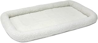 MidWest Homes for Pets QuietTime Dog Bed – White Fleece Bolster, Ultra-Soft and Machine Washable, Fits 122 cm Crates and Carriers, for Extra-Large Breed Dogs