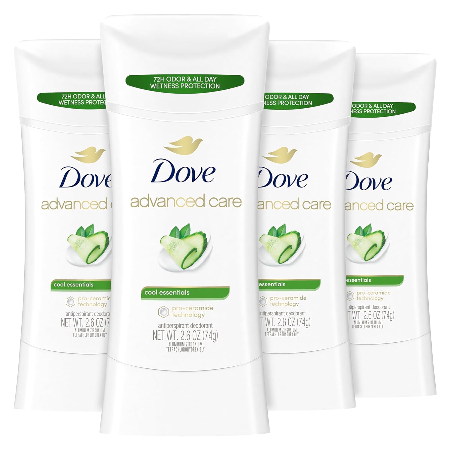 Dove Advanced Care Antiperspirant Deodorant Stick Cool Essentials 4 ct for helpi