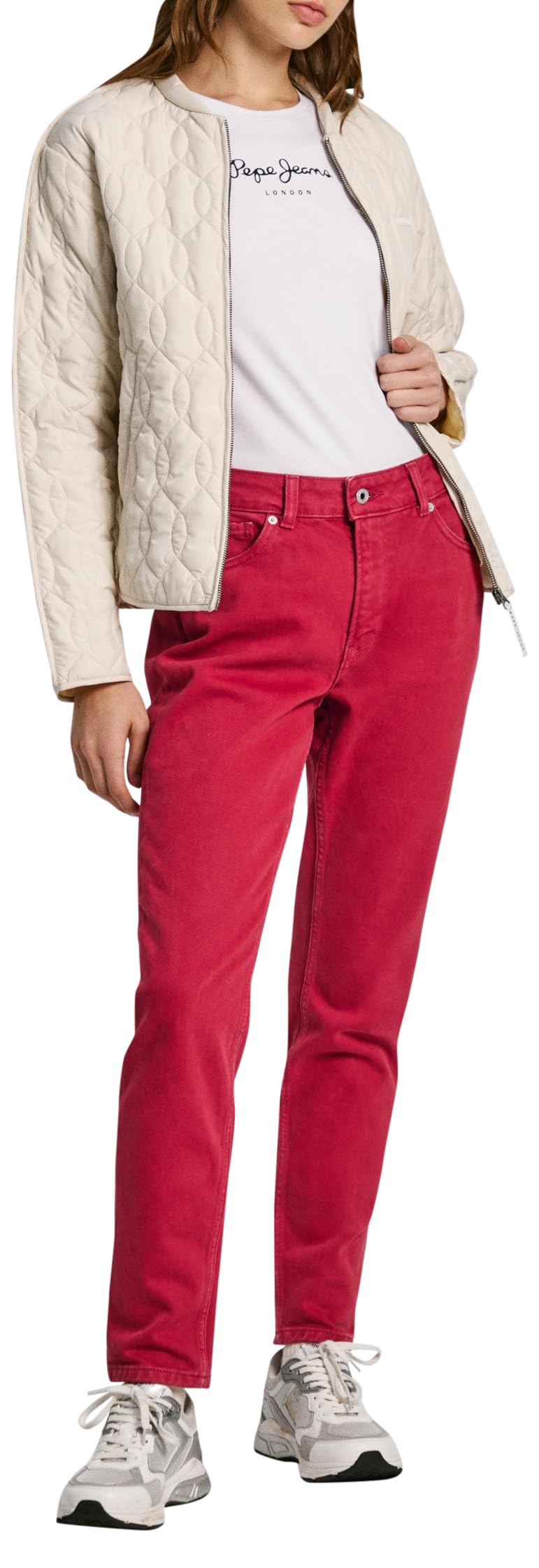 Pepe Jeans Women's HIGH-Rise Tapered Jeans Violet