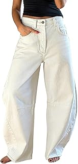 EXLURA Barrel Jeans Women Y2K Boyfriend Denim Pants Casual Baggy Jeans