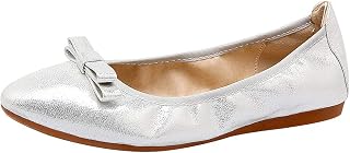 amropi Women's Mini Bow Pointed Toe Slip On Comfort Ballet Flats
